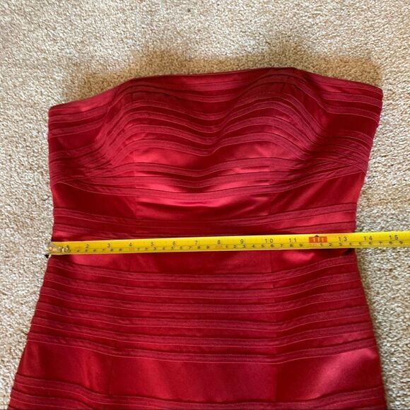 Evenings By Mon Cheri red mermaid strapless evening prom grad bridesmaid gown🔥 - Picture 15 of 16